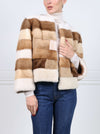 The Nova Mink Fur Multicolored Striped Jacket