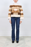 The Nova Mink Fur Multicolored Striped Jacket