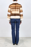 The Nova Mink Fur Multicolored Striped Jacket