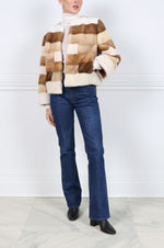 The Nova Mink Fur Multicolored Striped Jacket