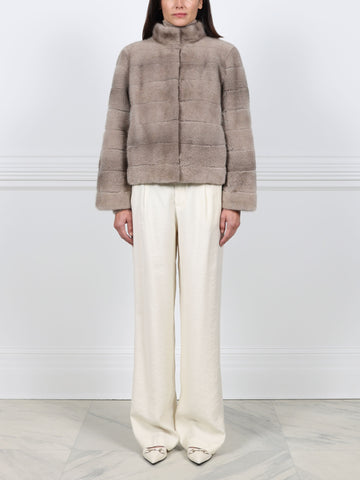 Taupe Mink Fur Jacket