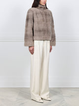 Taupe Mink Fur Jacket
