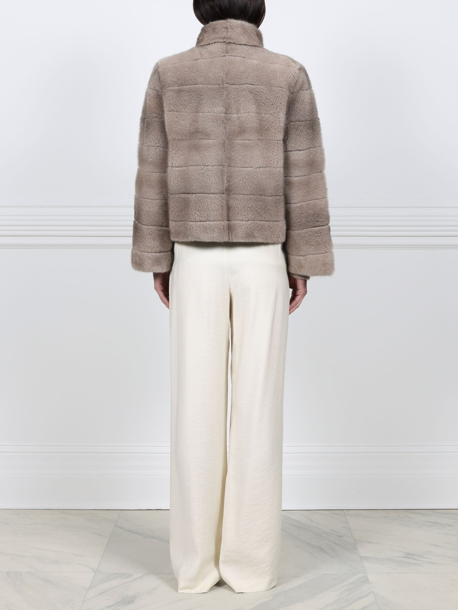 Taupe Mink Fur Jacket