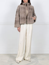 Taupe Mink Fur Jacket