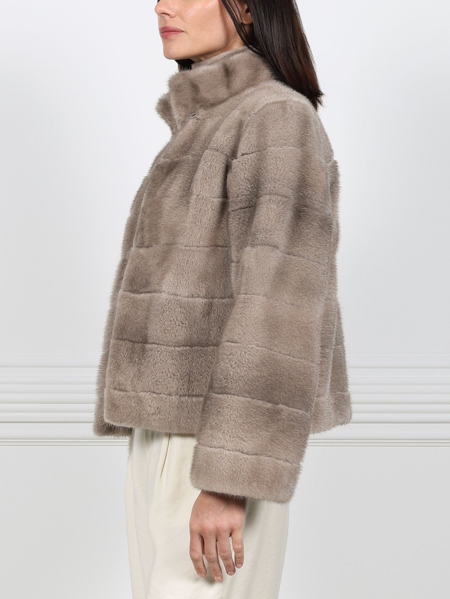 Taupe Mink Fur Jacket