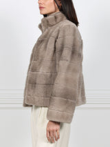 Taupe Mink Fur Jacket