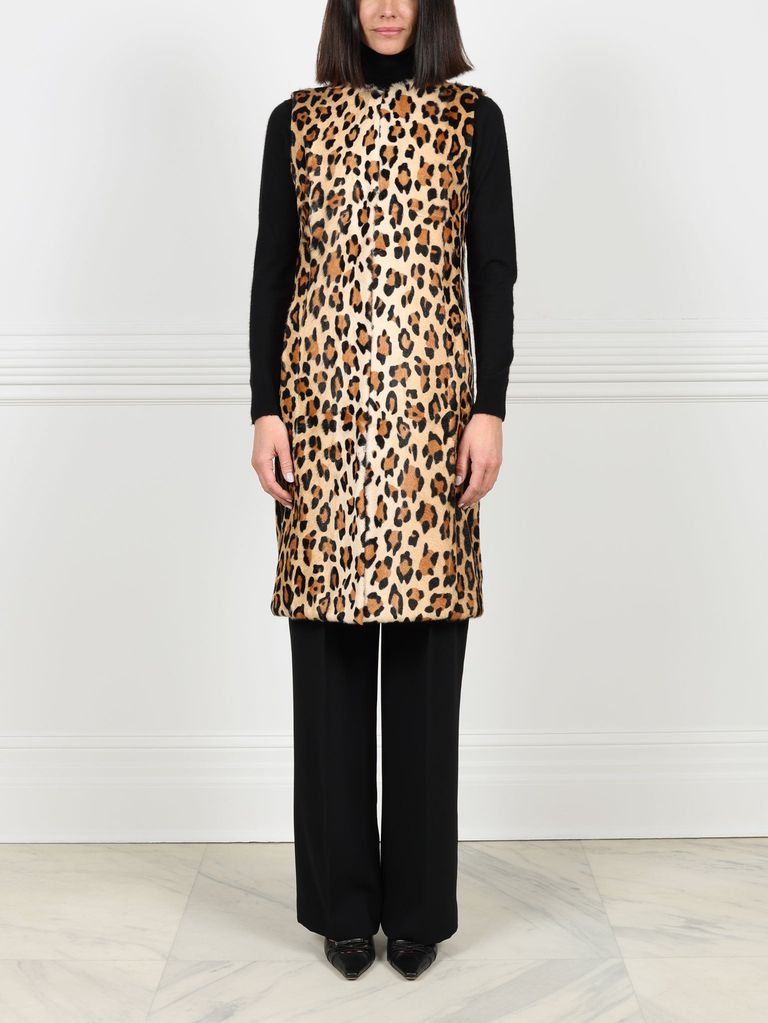 Leopard Shearling Vest