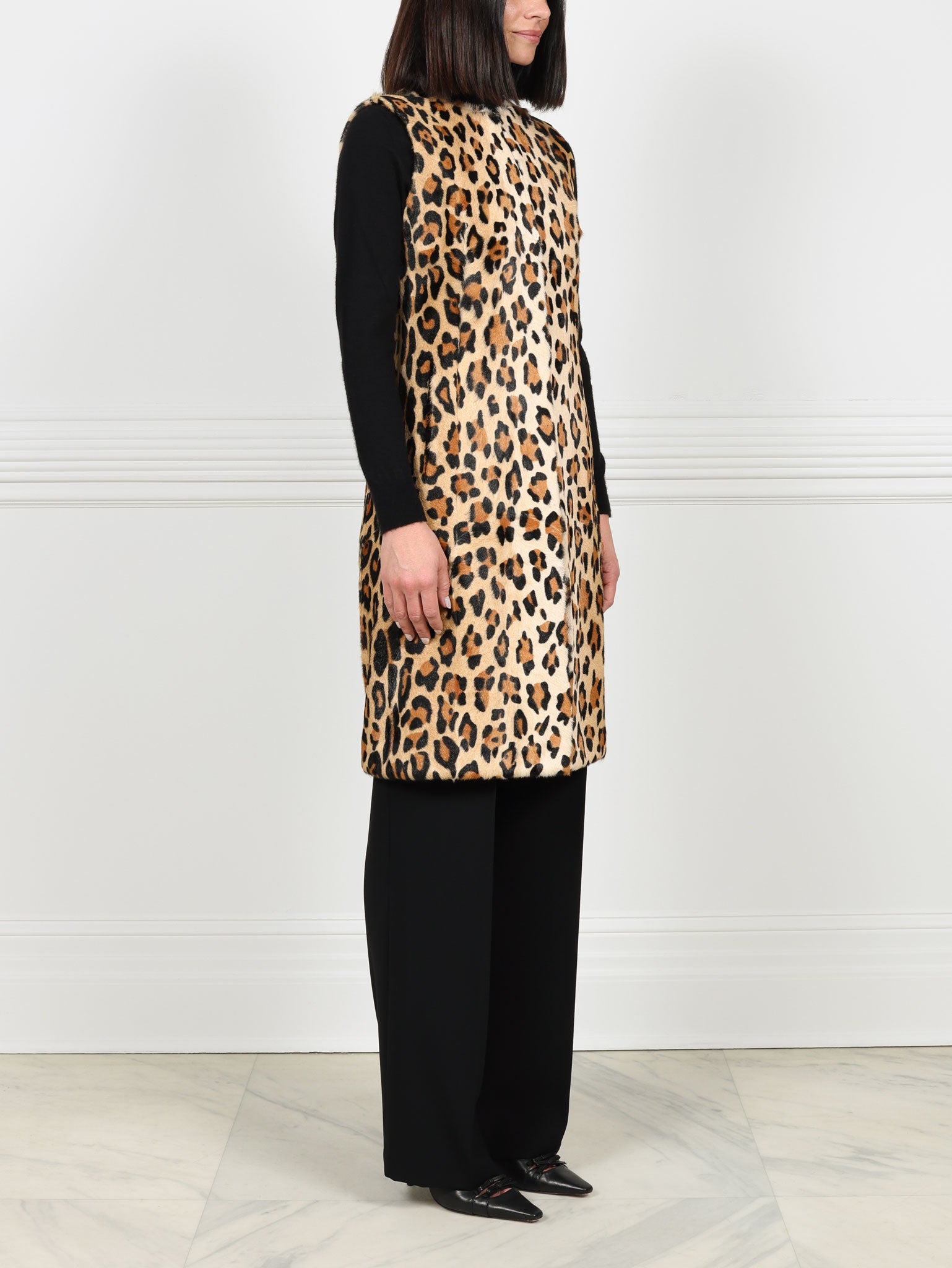 Leopard Shearling Vest