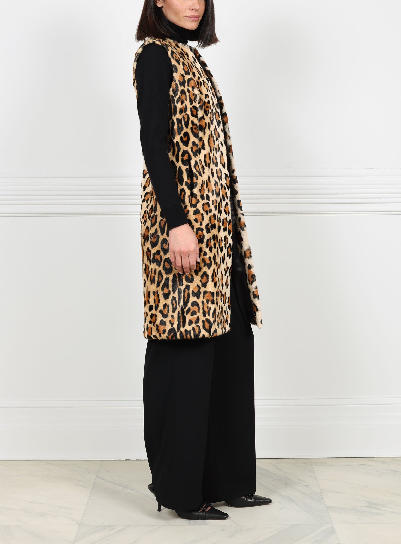 Leopard Shearling Vest