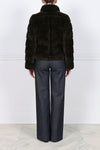 The Danielle Horizontal Mink Jacket in Loden