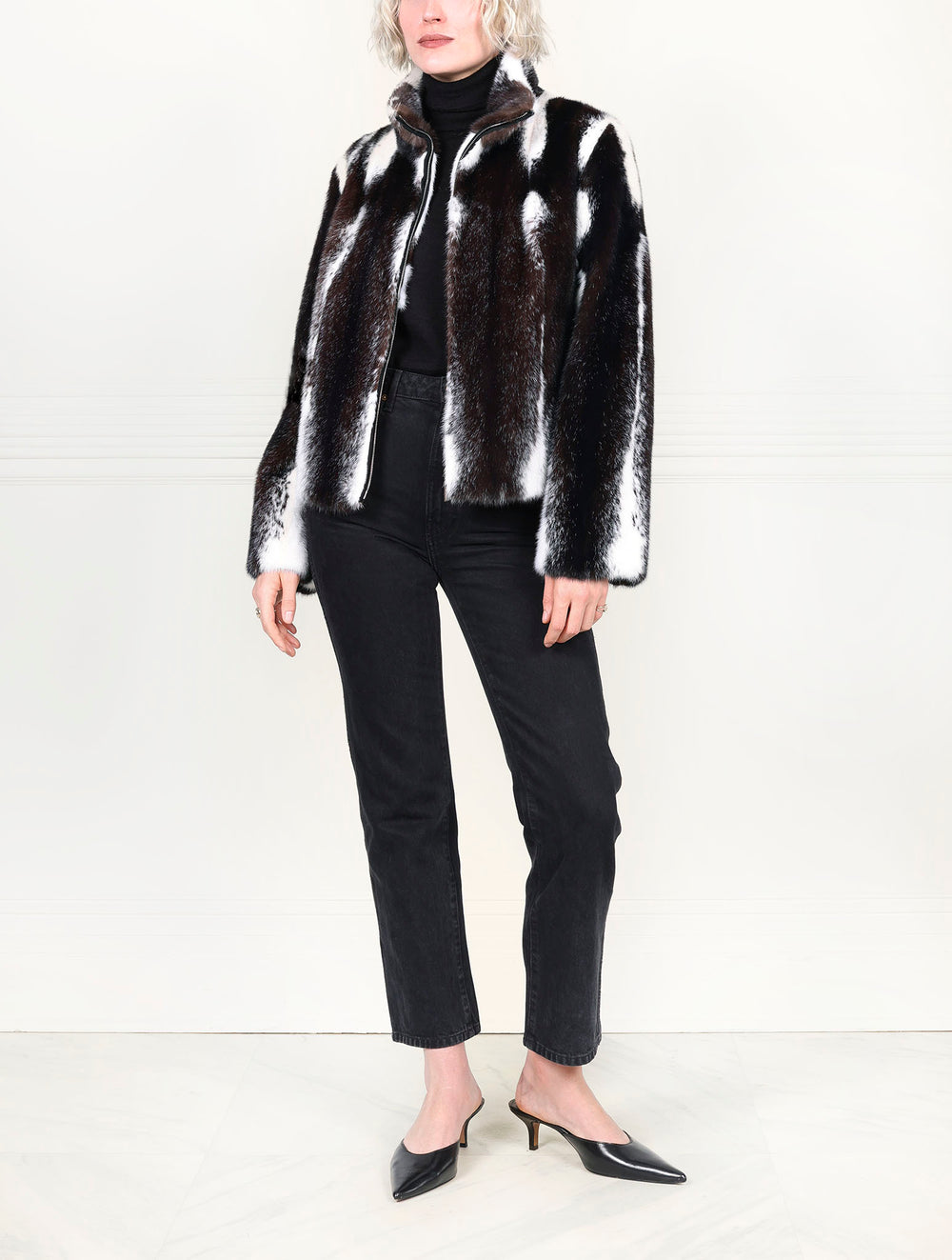 The Leonie Cross Mink Fur Jacket