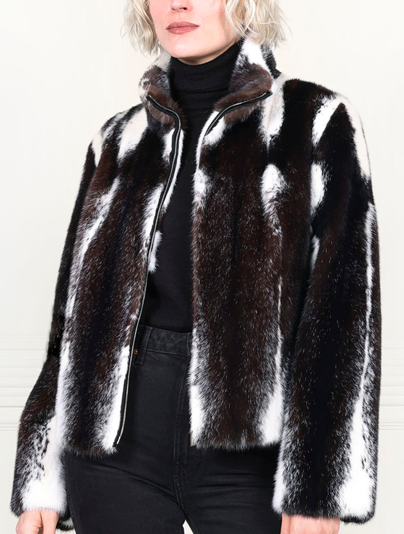 The Leonie Cross Mink Fur Jacket