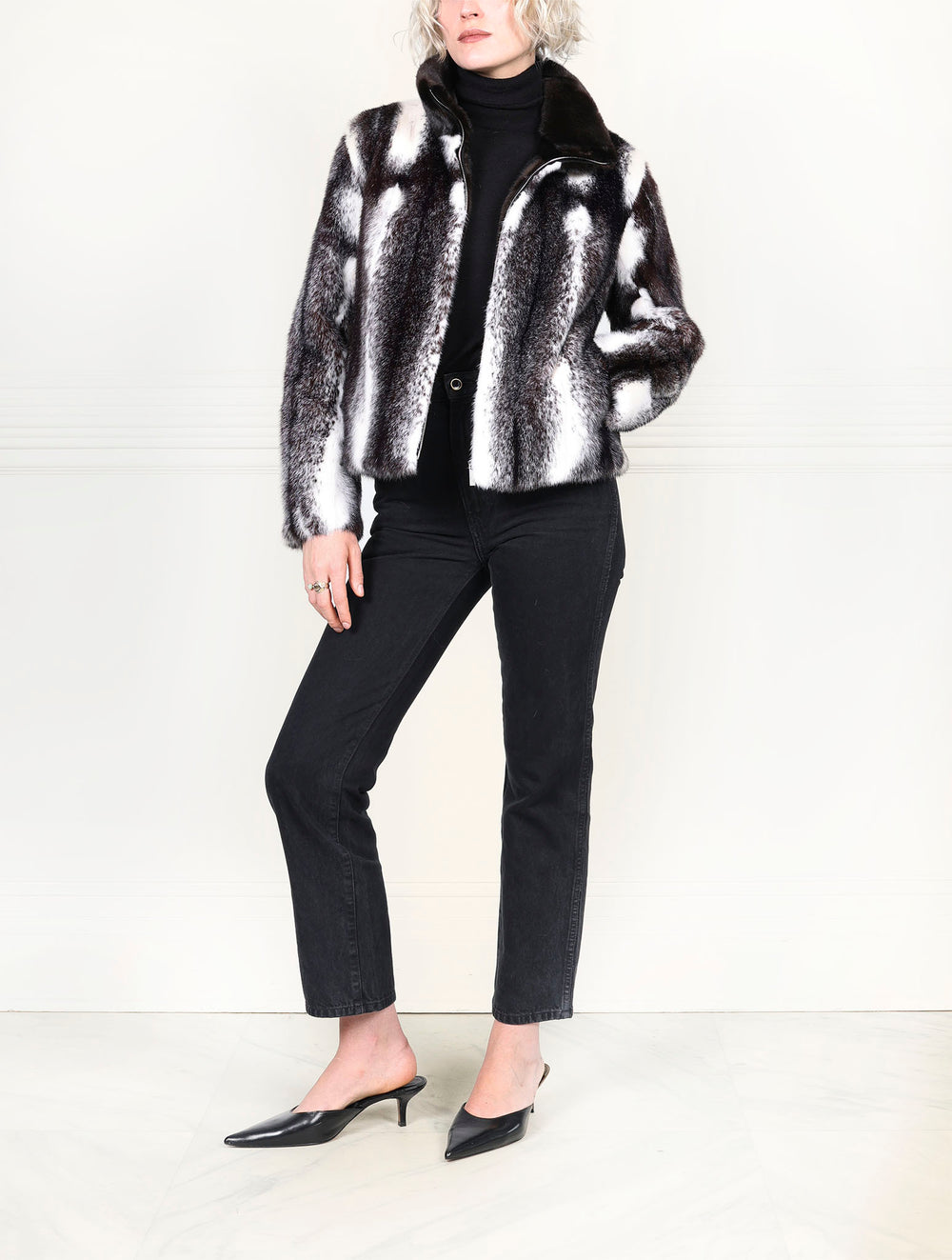 The Larissa Cross Mink Fur Jacket