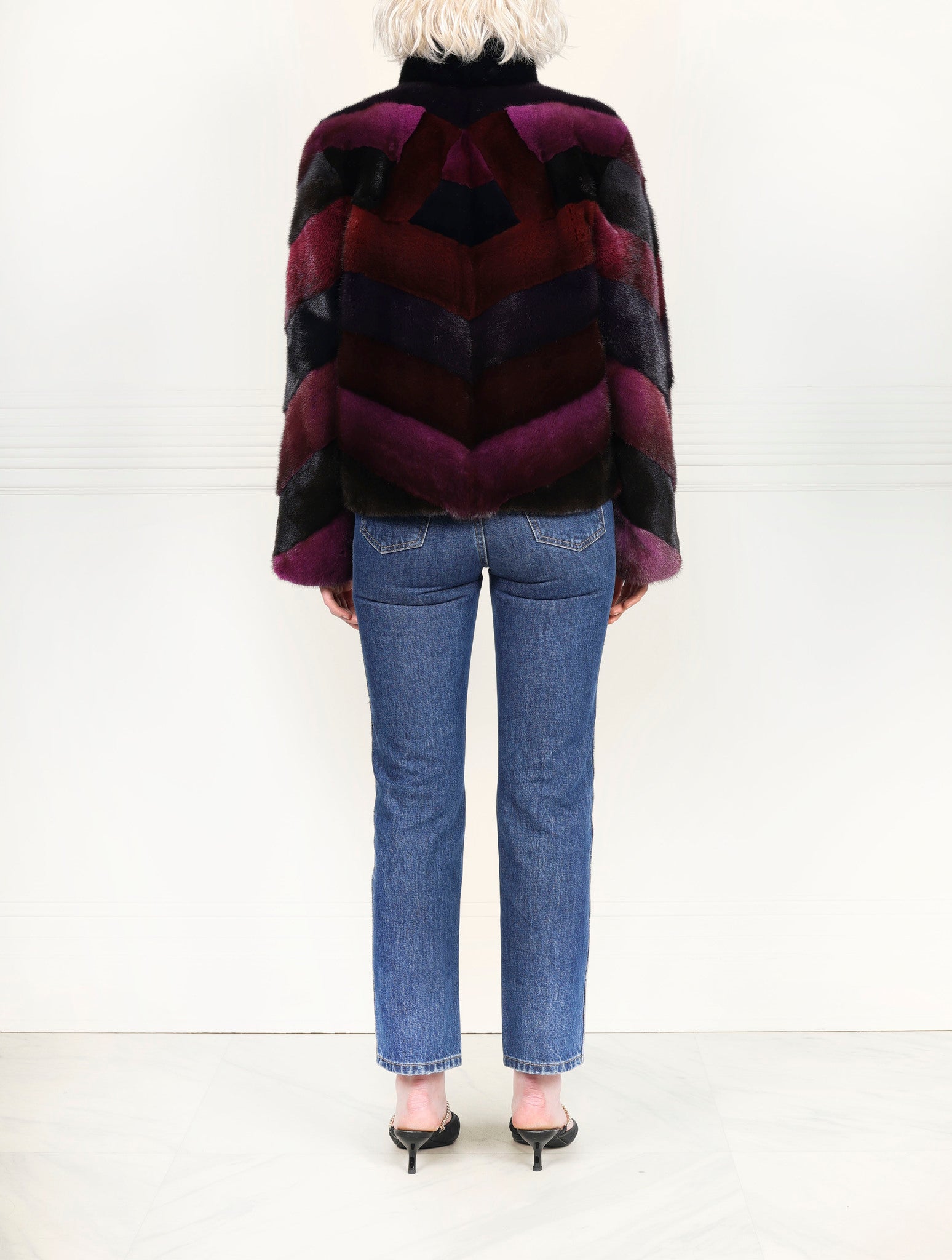 The Upcycled Alia  Mosaic Mink Fur Jacket