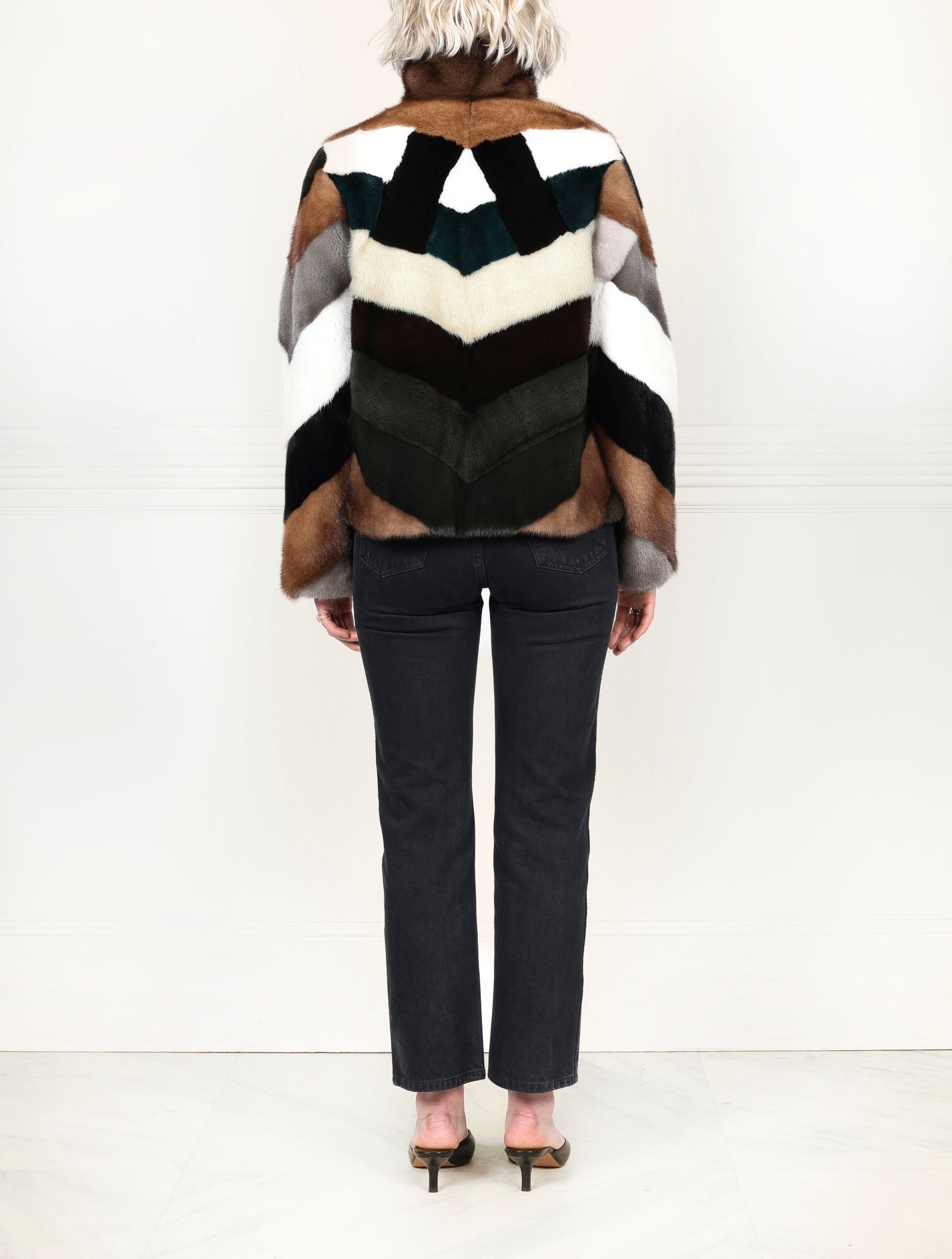 The Upcycled Alia  Mosaic Mink Fur Jacket