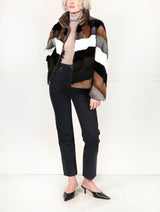 The Upcycled Alia  Mosaic Mink Fur Jacket