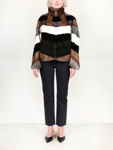 The Upcycled Alia  Mosaic Mink Fur Jacket