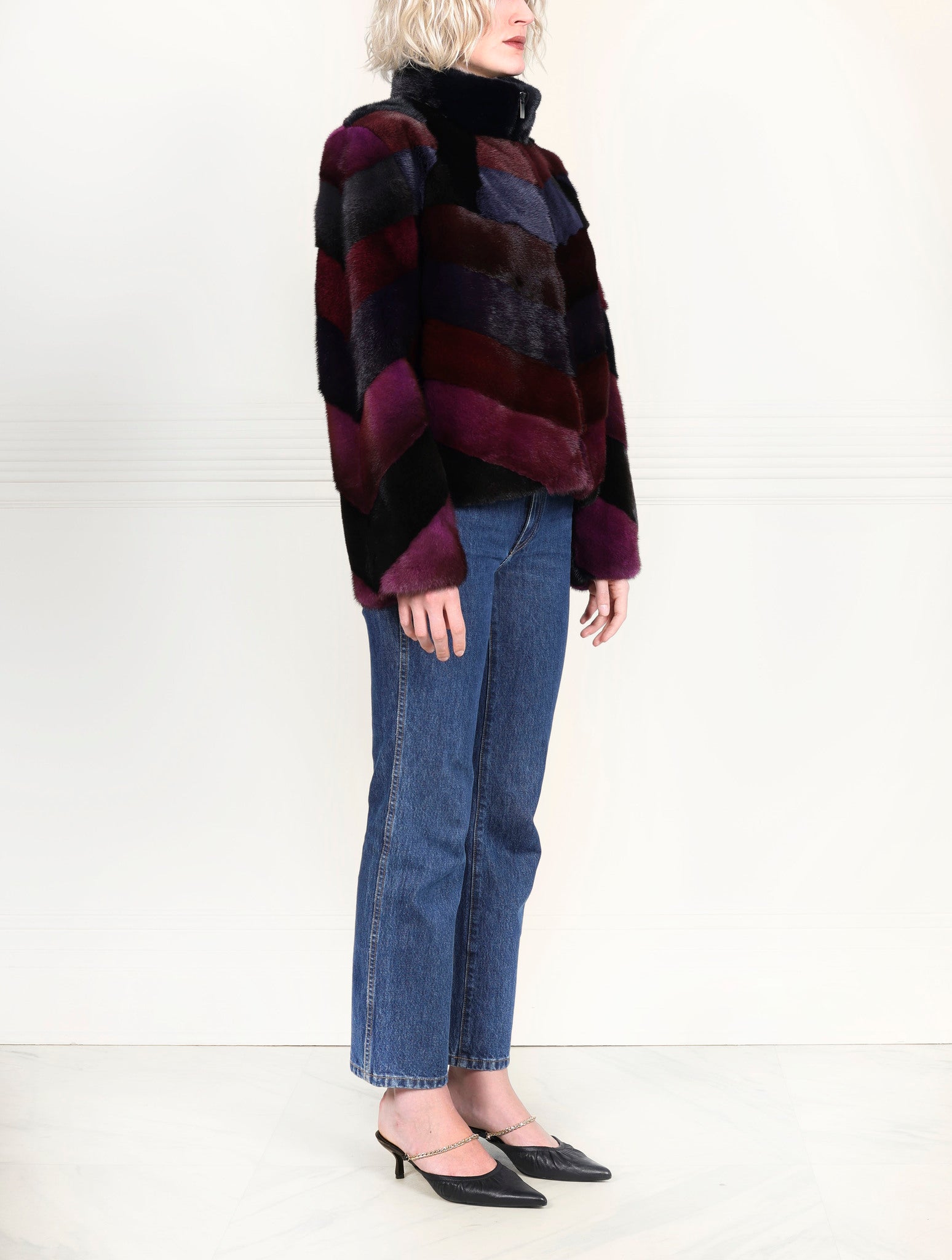 The Upcycled Alia  Mosaic Mink Fur Jacket