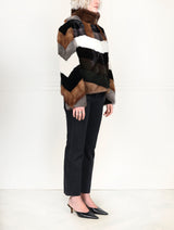 The Upcycled Alia  Mosaic Mink Fur Jacket