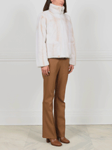 Palomino Cross Mink Jacket with Patch Pockets