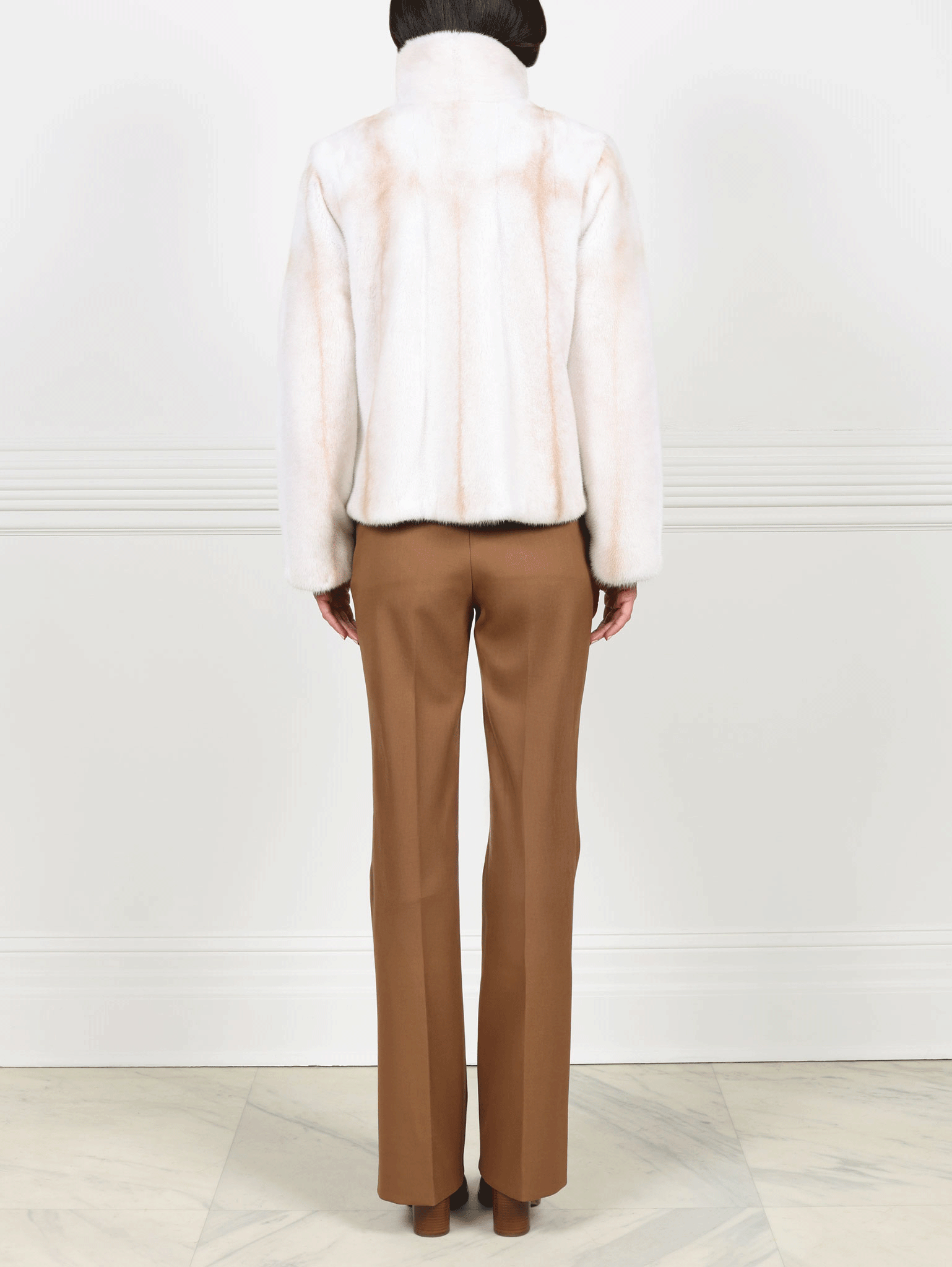 Palomino Cross Mink Jacket with Patch Pockets