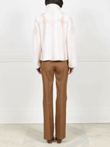 Palomino Cross Mink Jacket with Patch Pockets