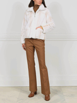 Palomino Cross Mink Jacket with Patch Pockets