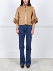 The Maren Wool Cashmere Blend Jacket with Mink Fur Trim