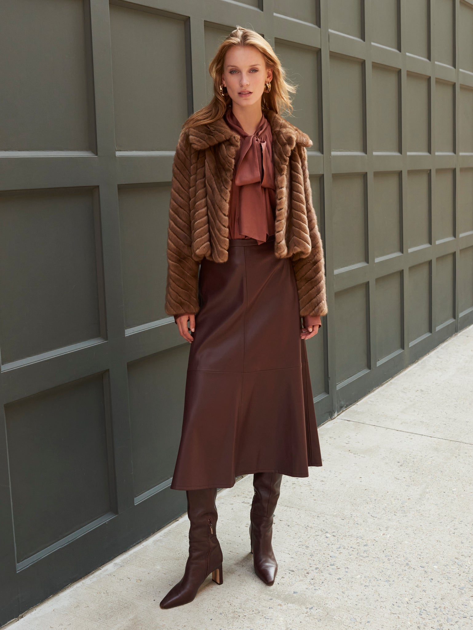 The Mabel Mink Fur & Leather Swing Jacket