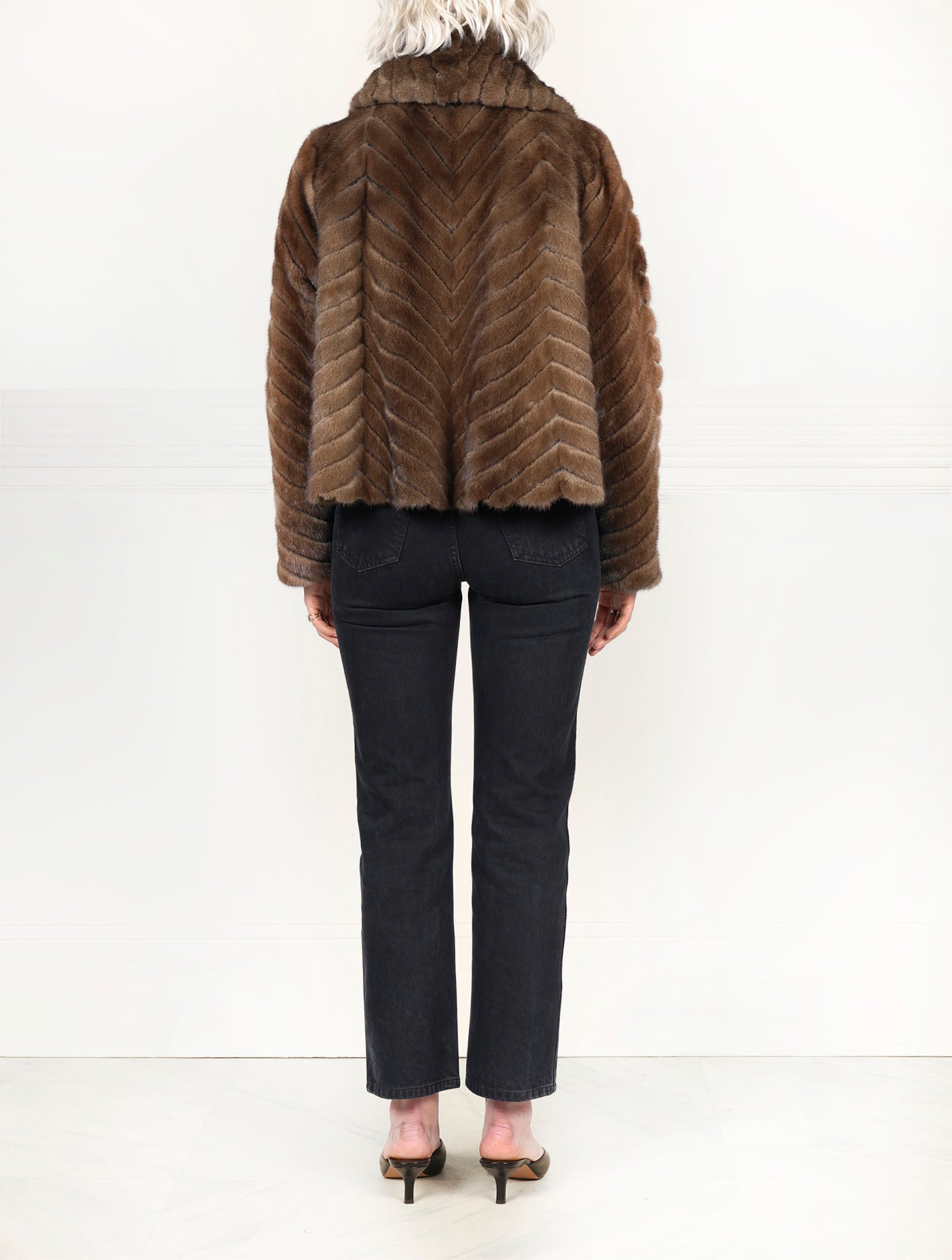 The Mabel Mink Fur & Leather Swing Jacket