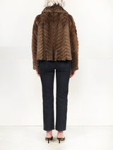 The Mabel Mink Fur & Leather Swing Jacket