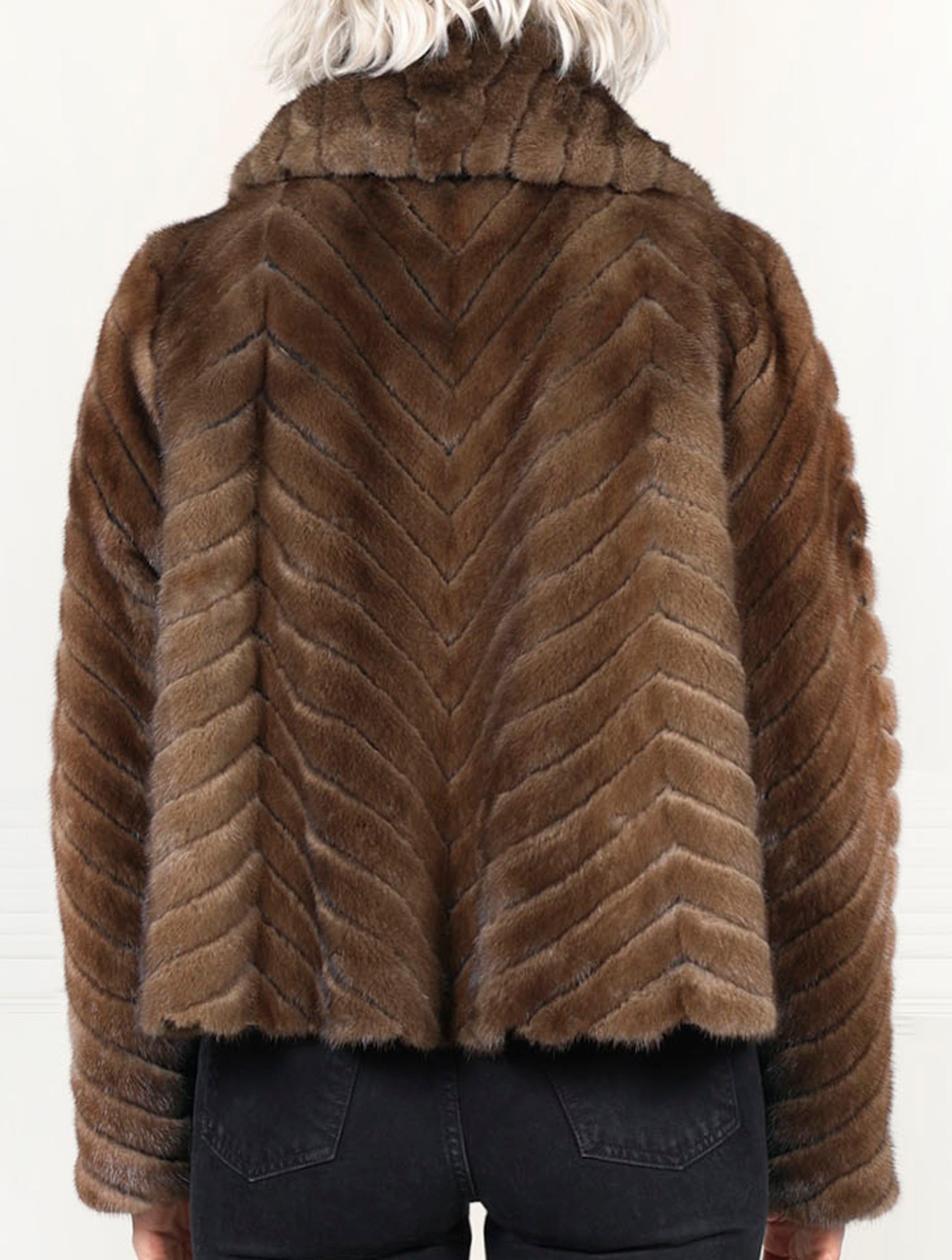 The Mabel Mink Fur & Leather Swing Jacket