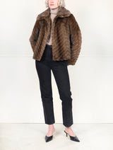The Mabel Mink Fur & Leather Swing Jacket