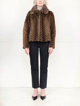 The Mabel Mink Fur & Leather Swing Jacket