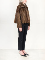 The Mabel Mink Fur & Leather Swing Jacket