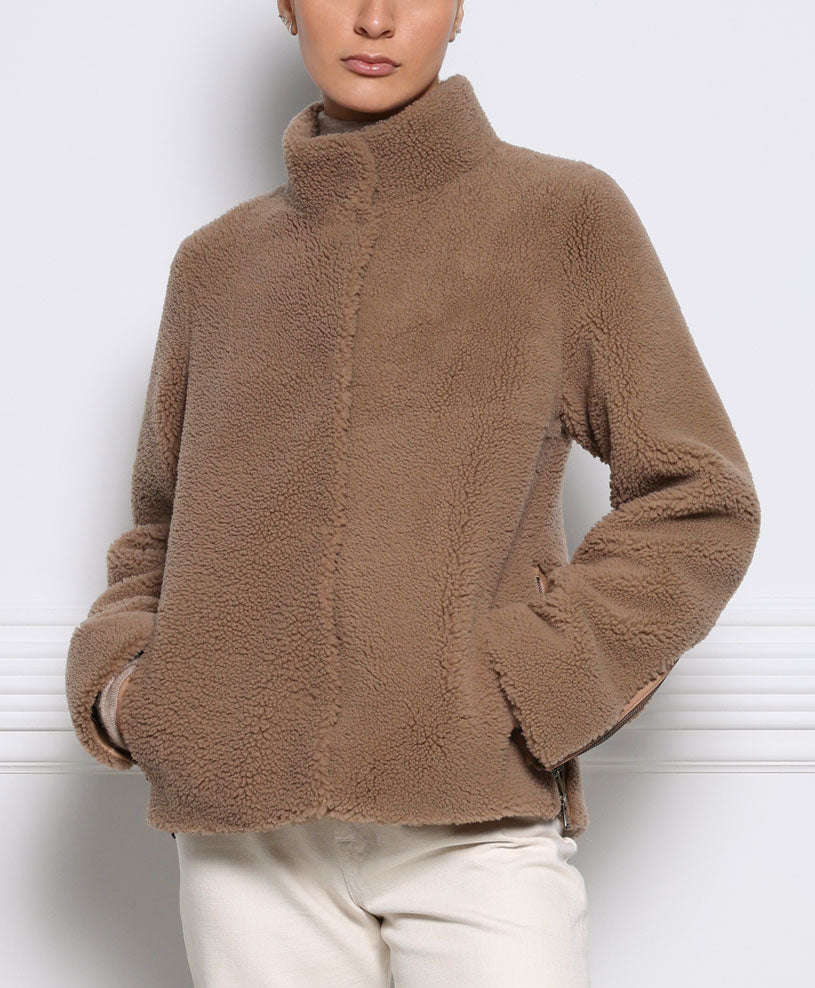 10563X-CAMEL-CURLY-SHEARLING-STAND-COLLAR-JACKET-WITH-ZIPPERS