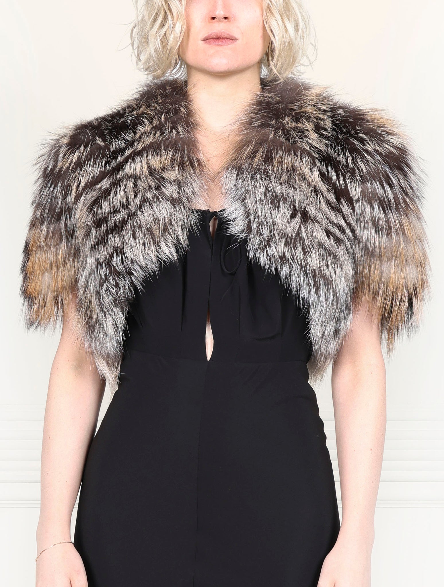 The Drew Layered Fox Fur Shrug