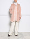 The Cynthia Wool Trimmed Mink Fur Coat
