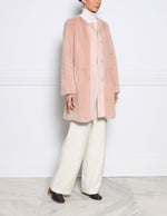The Cynthia Wool Trimmed Mink Fur Coat