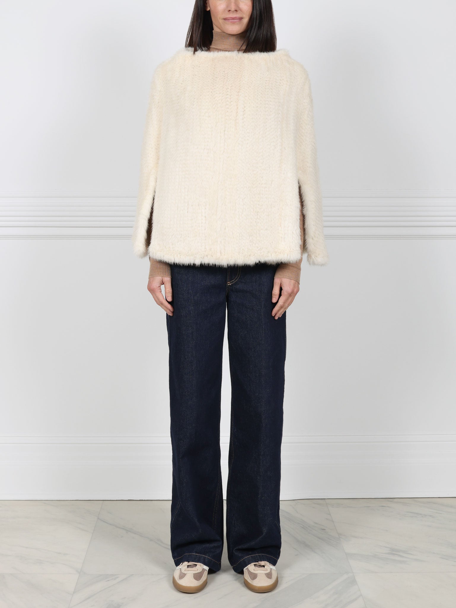The Valerie Knitted Mink Fur Poncho
