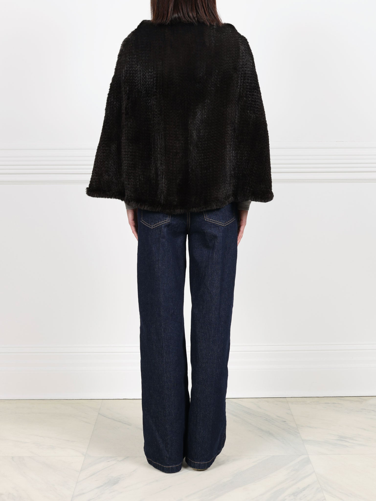 The Valerie Knitted Mink Fur Poncho