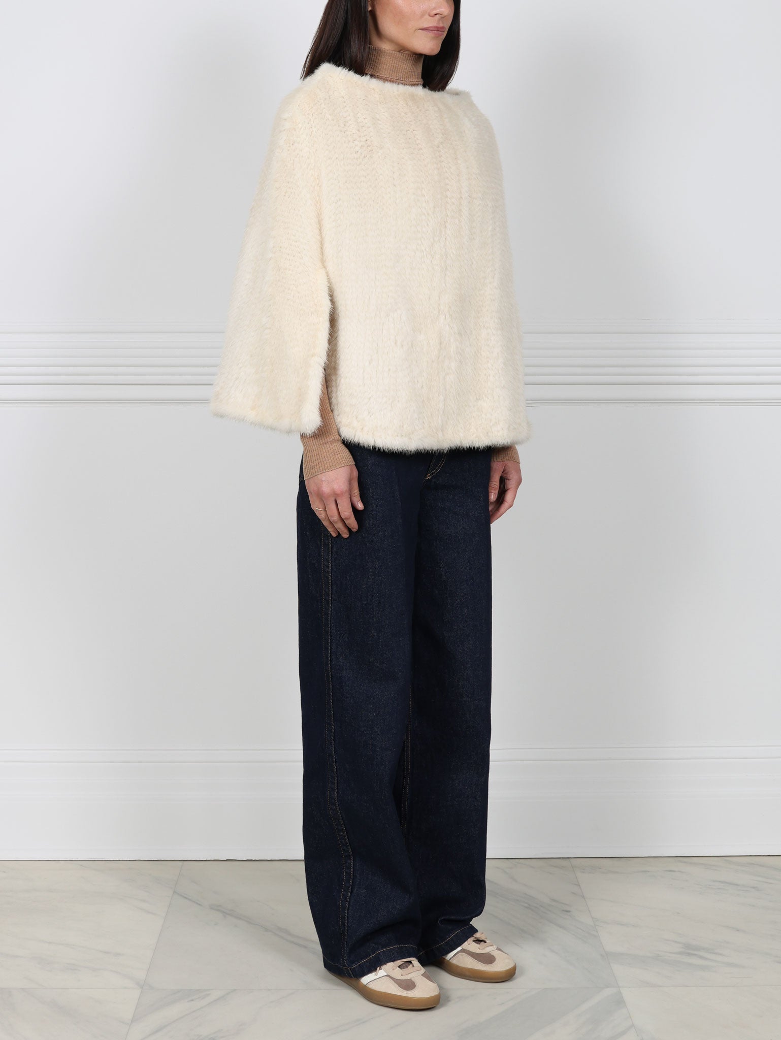 The Valerie Knitted Mink Fur Poncho