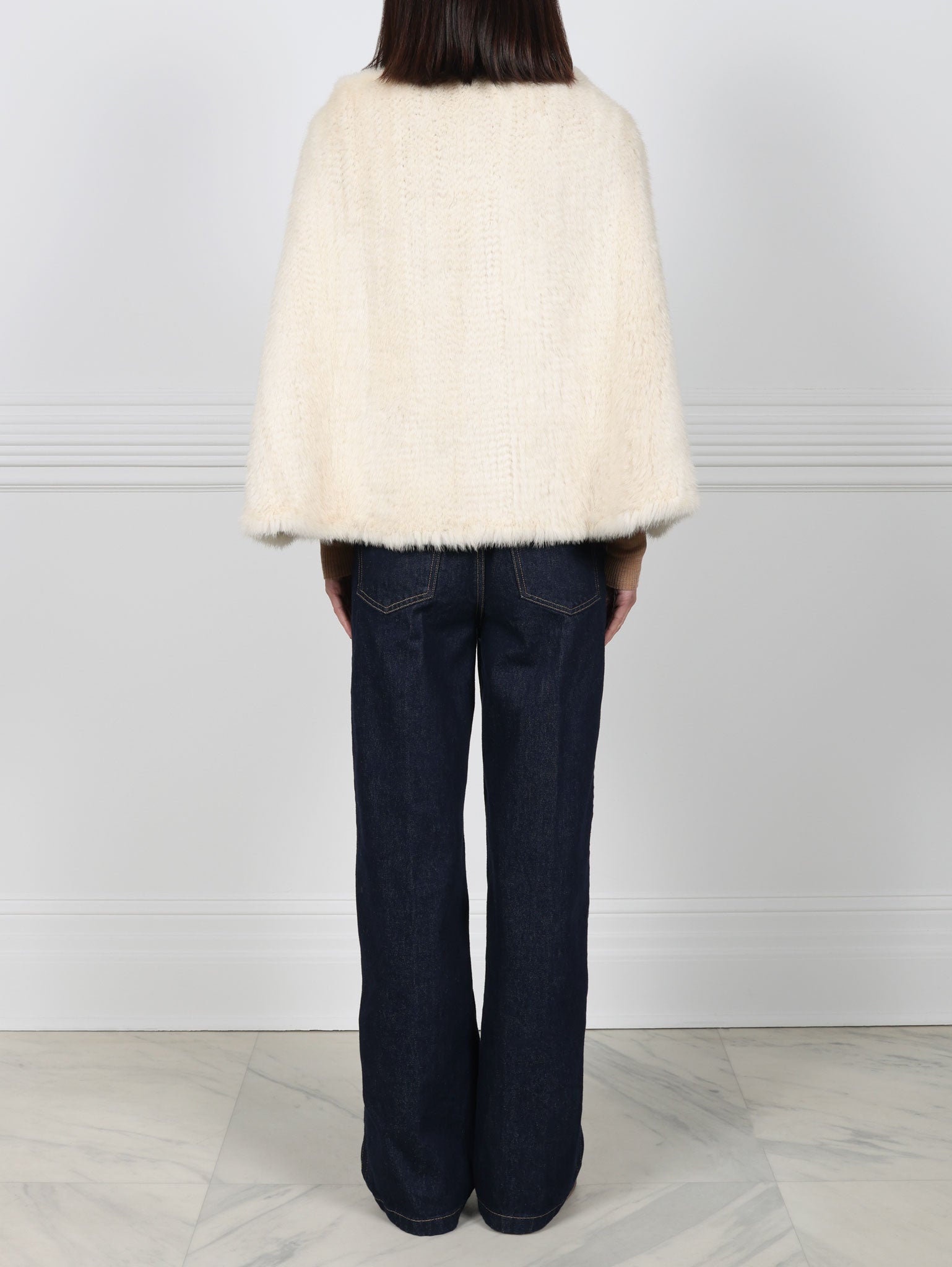 The Valerie Knitted Mink Fur Poncho