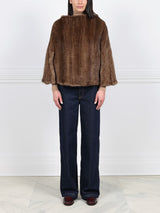 The Valerie Knitted Mink Fur Poncho