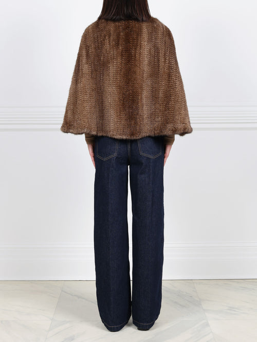 The Valerie Knitted Mink Fur Poncho
