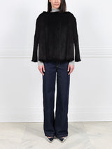 The Valerie Knitted Sheared Mink Fur Poncho