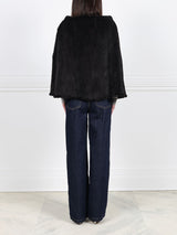 The Valerie Knitted Sheared Mink Fur Poncho