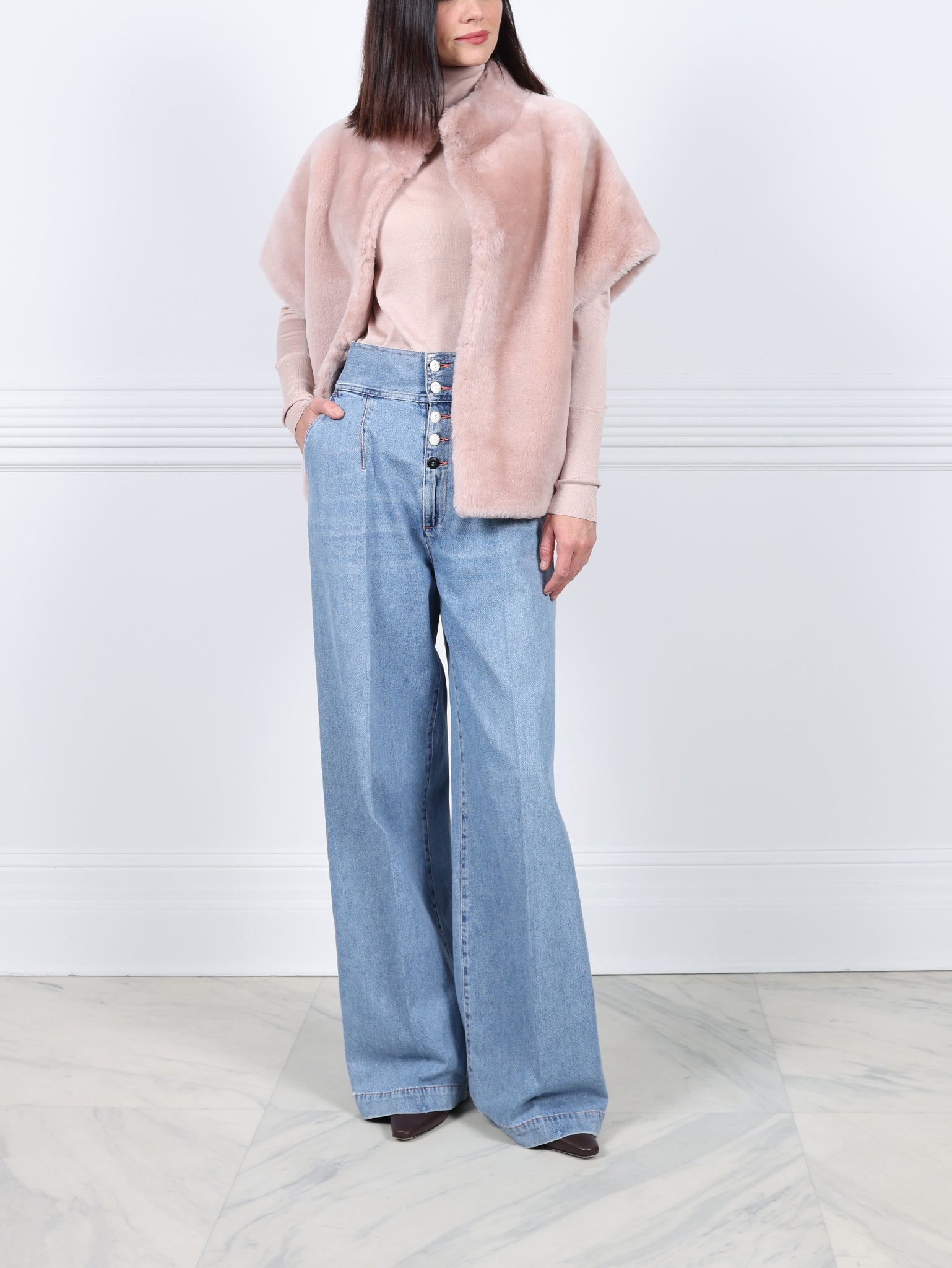 The Alyssa  Shearling Cocoon Vest