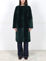 The Marilyn Reversible Belted Shearling Coat