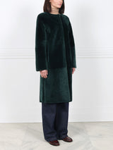 The Marilyn Reversible Belted Shearling Coat